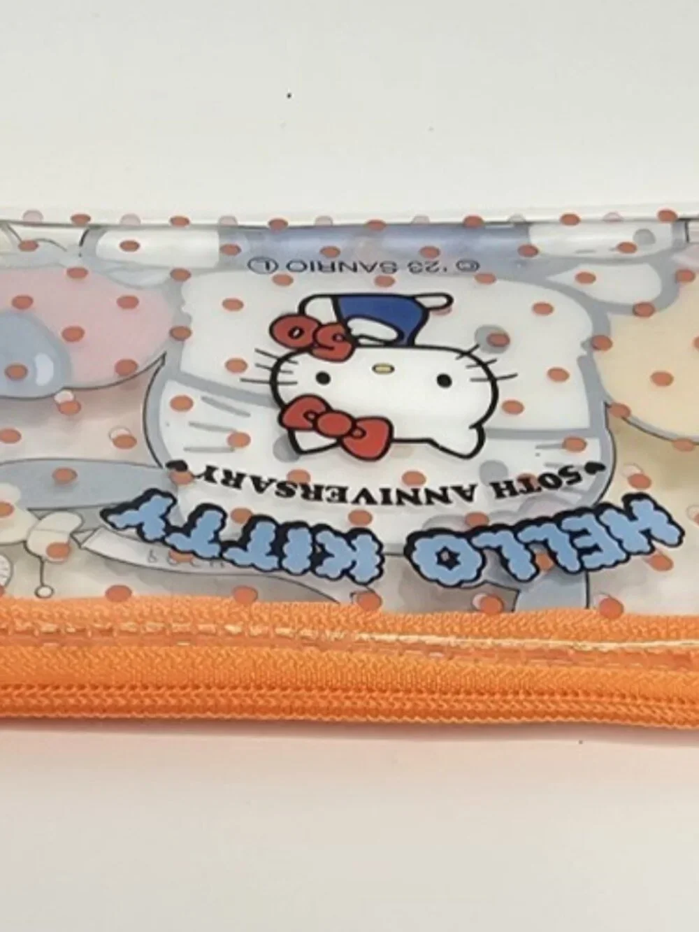 Hello Kitty 50th Anniversary Clear Flat Pouch 5x3